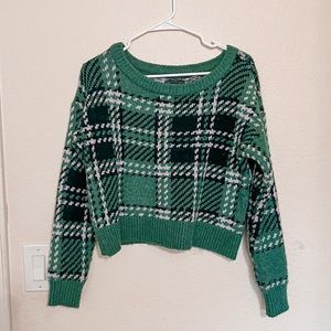 Cropped Plaid Sweater